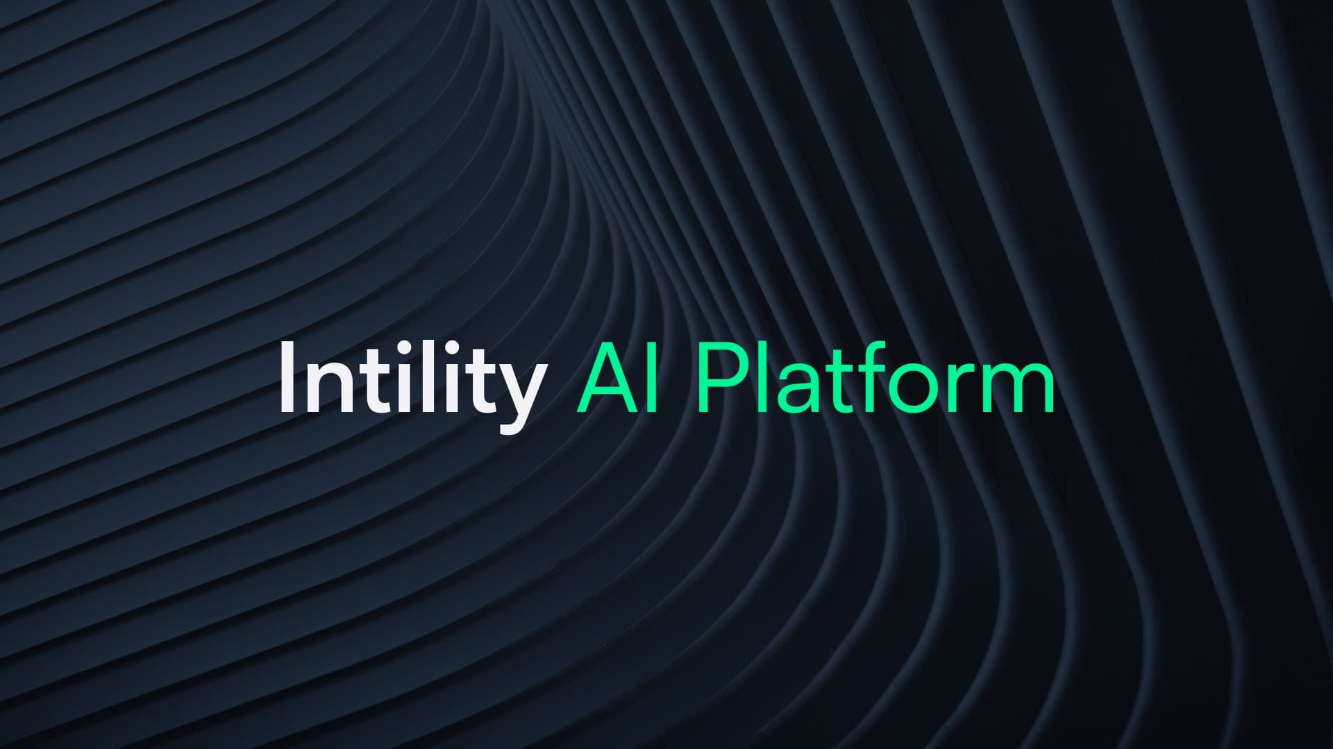 Abstract architectural background photo with Intility AI Platform displayed on top